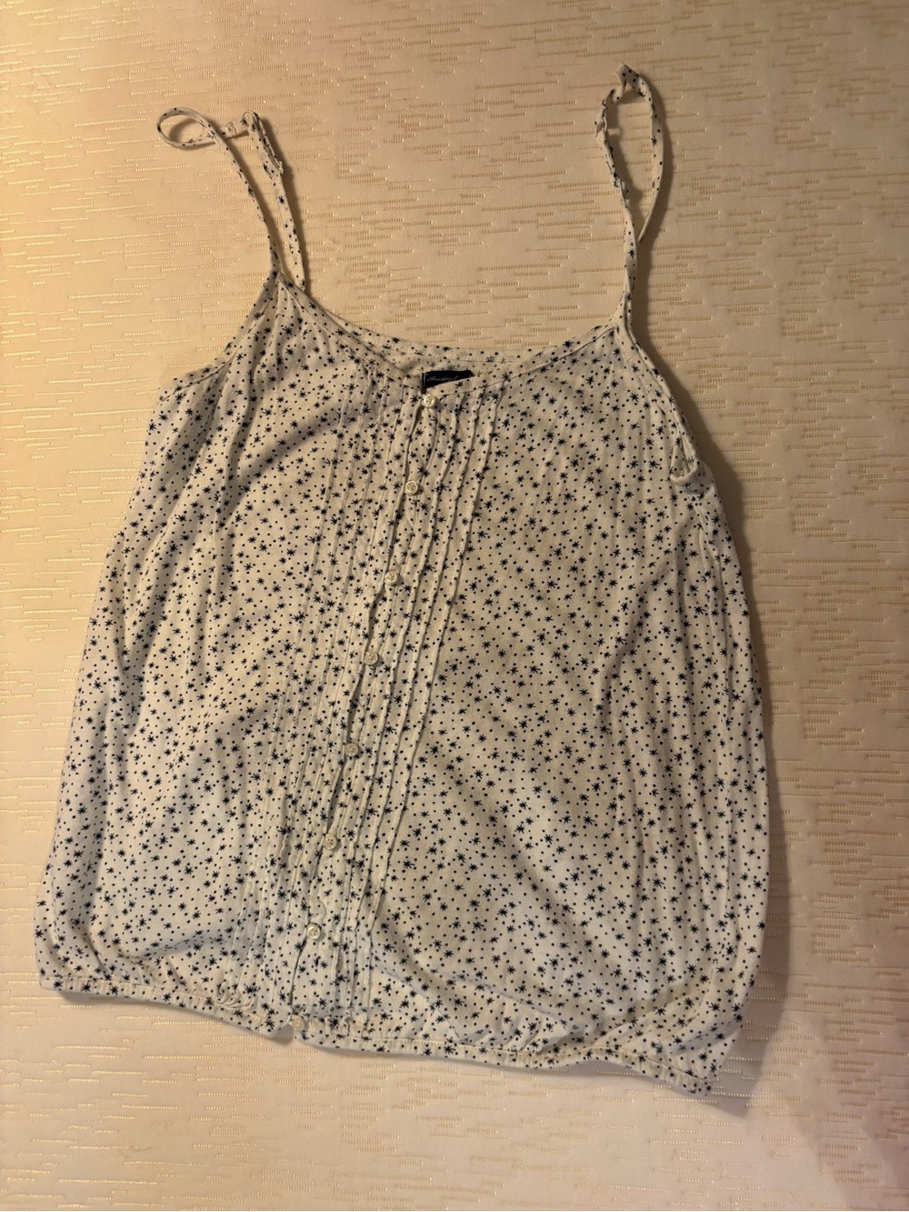American Eagle Outfitters White Spaghetti Strap Star Print Tank